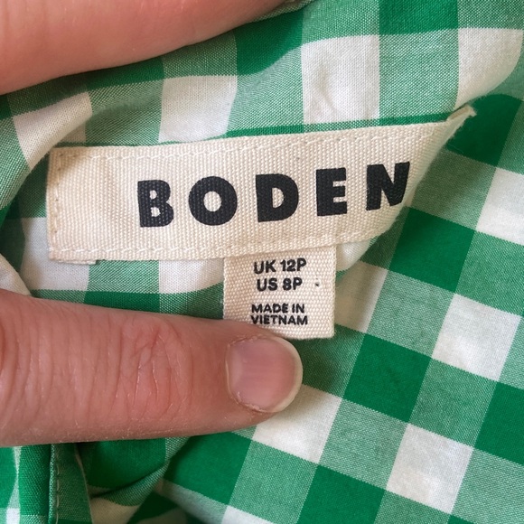 BODEN Green Gingham Button-Up Shirt - Picture 10 of 10